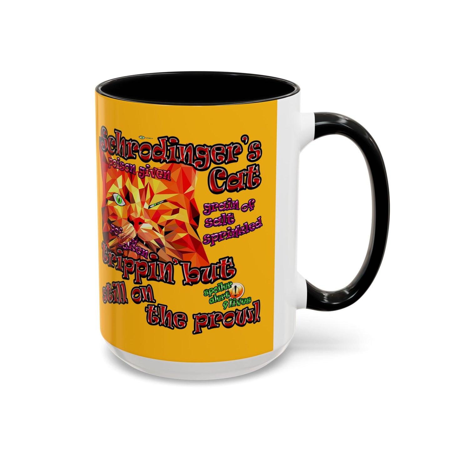 schrodinger's cat - Accent Mug (yellow)