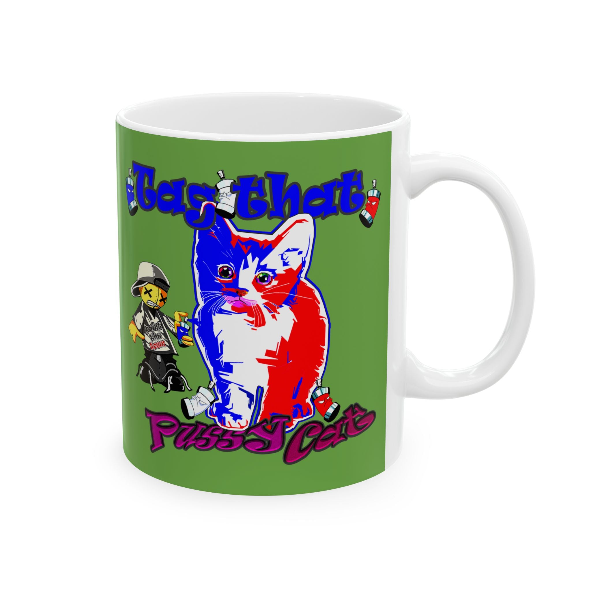 tag that - White Mug (green)