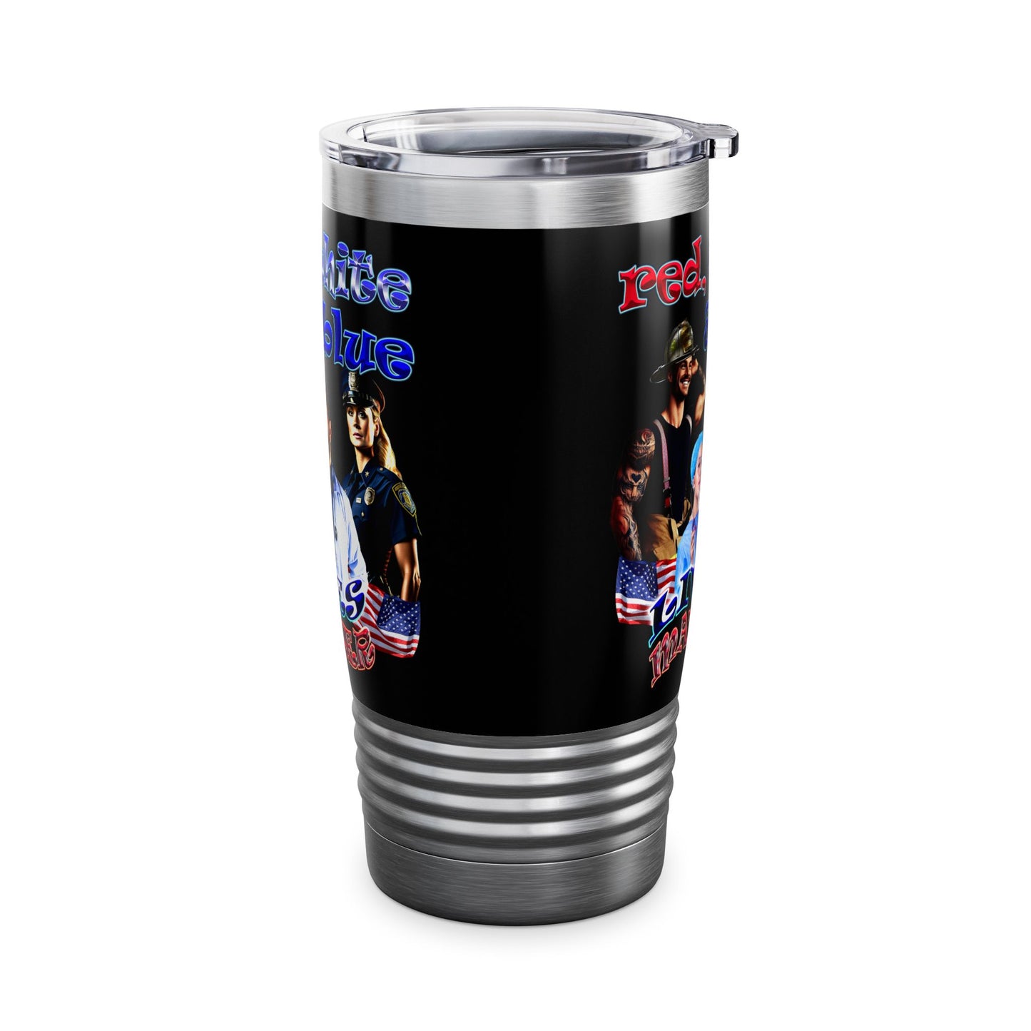 rw&b lives matter - Ringneck Tumbler, 20oz (black)