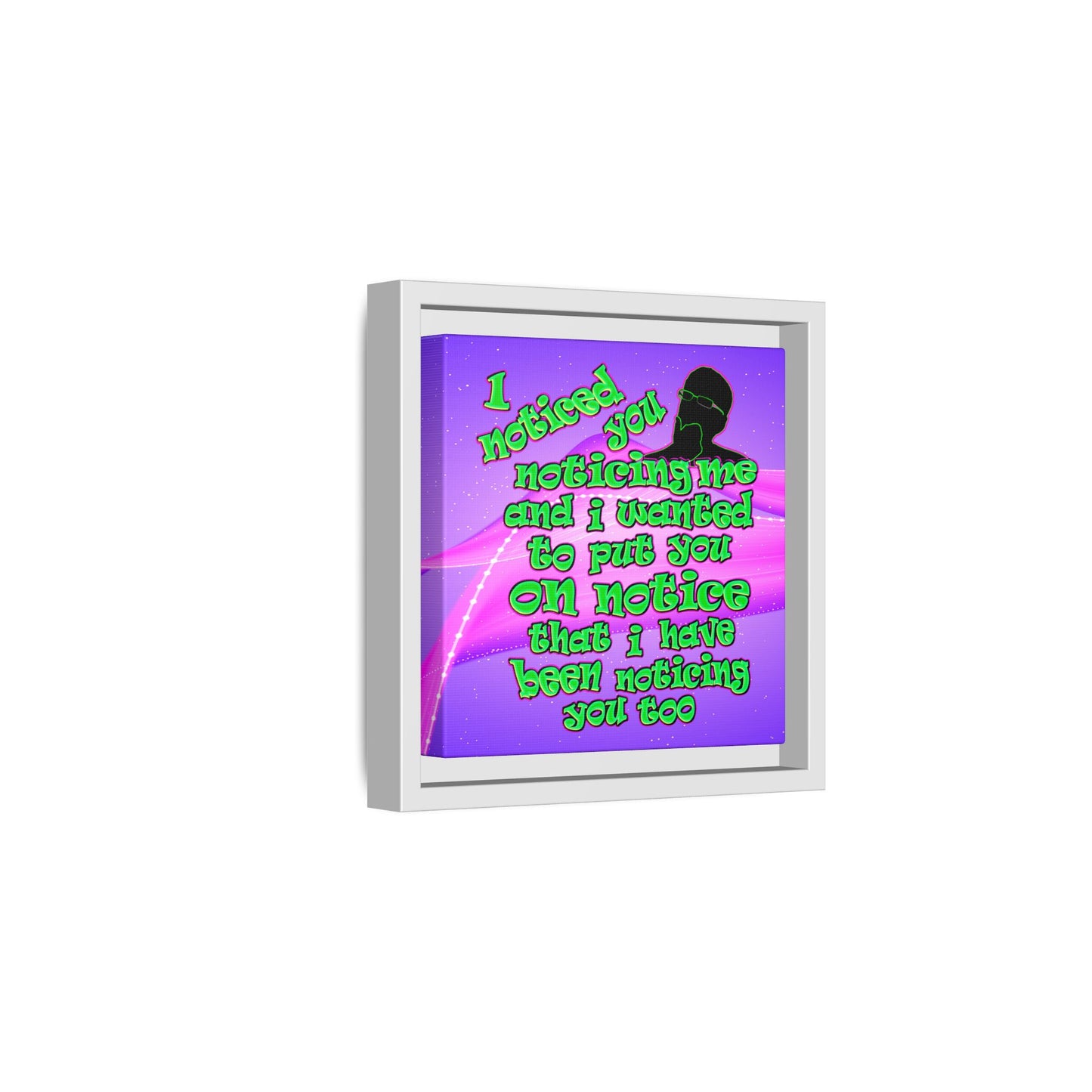 noticed you noticing - framed canvas art (purple-pink wave)