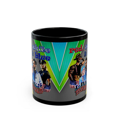 rw&b lives matter - Black Mug (rainbow split)