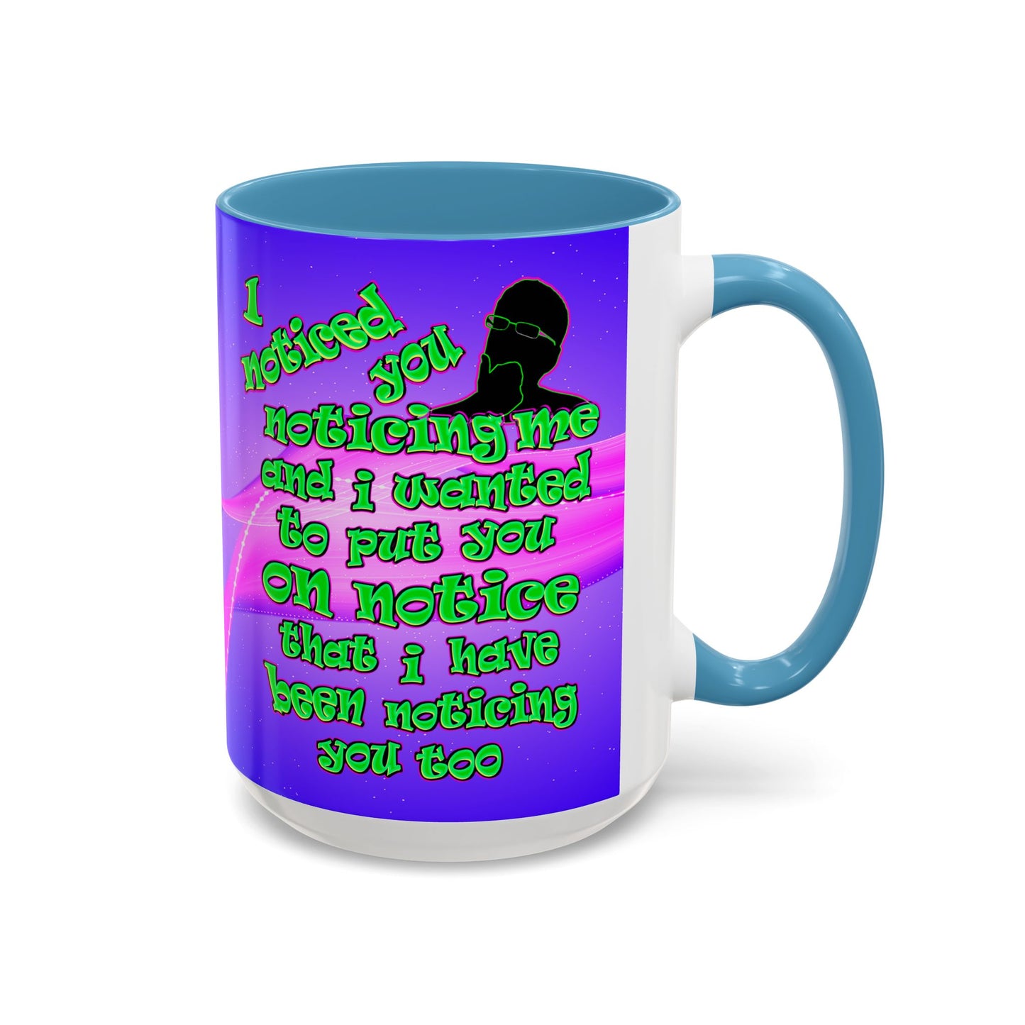 noticed you noticing - Accent Mug (purple-pink wave)