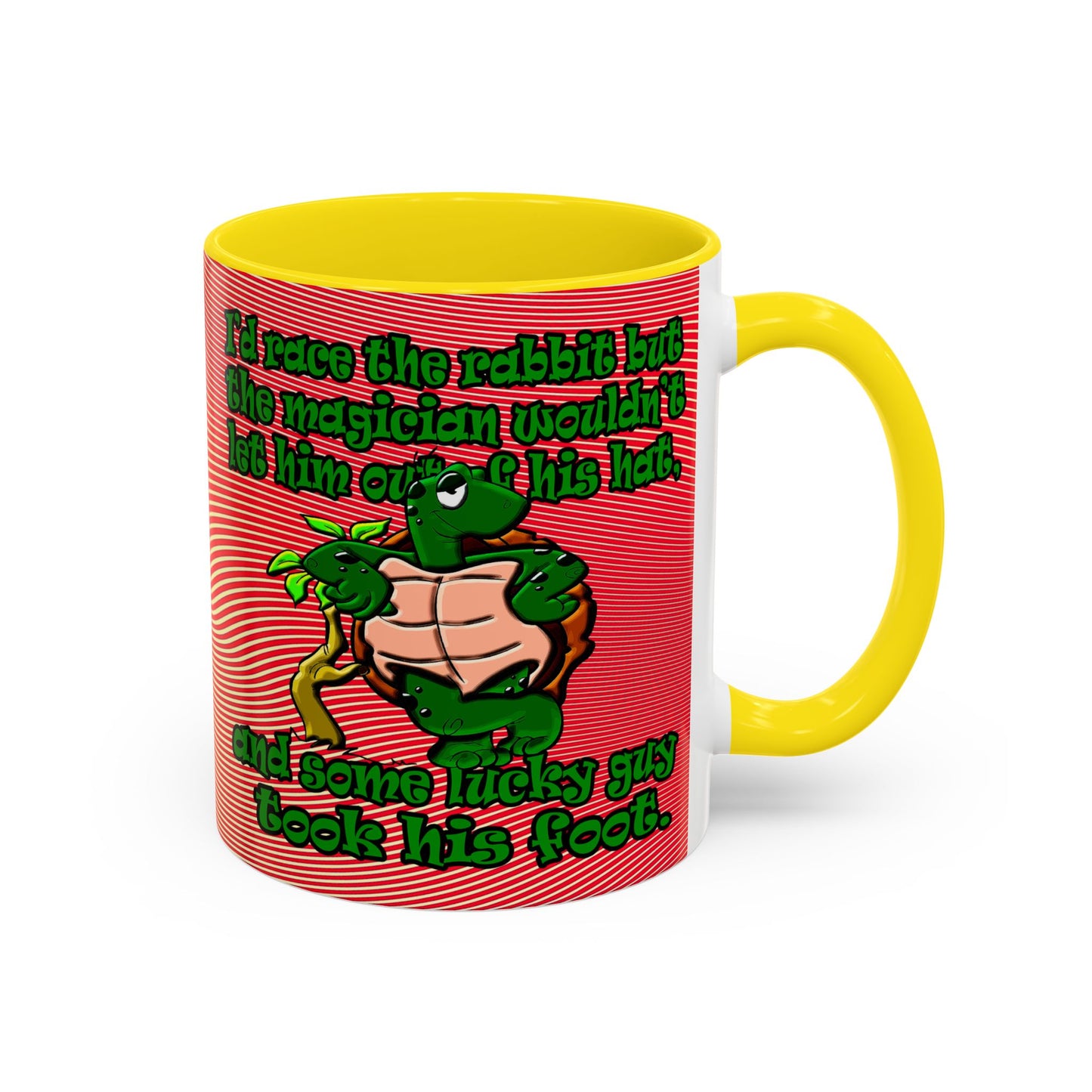 turtle race - Accent Mug (yellow-orange wave)
