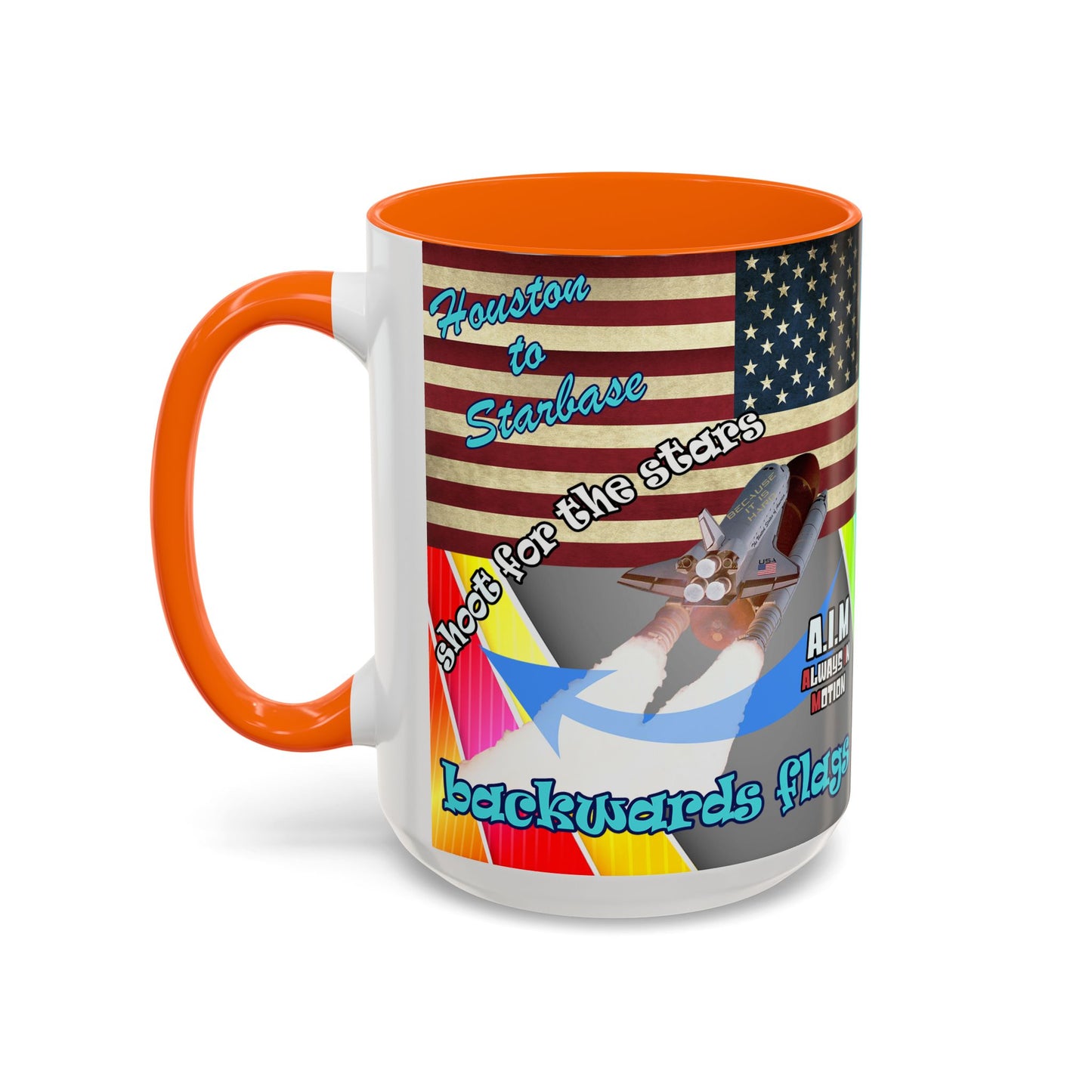 shoot for the stars - Accent Mug (rainbow split)