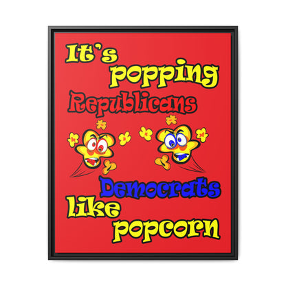 popping like popcorn - framed canvas art (red)
