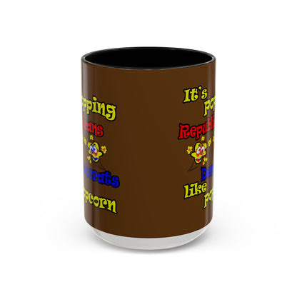 popping like popcorn - Accent Mug (brown)