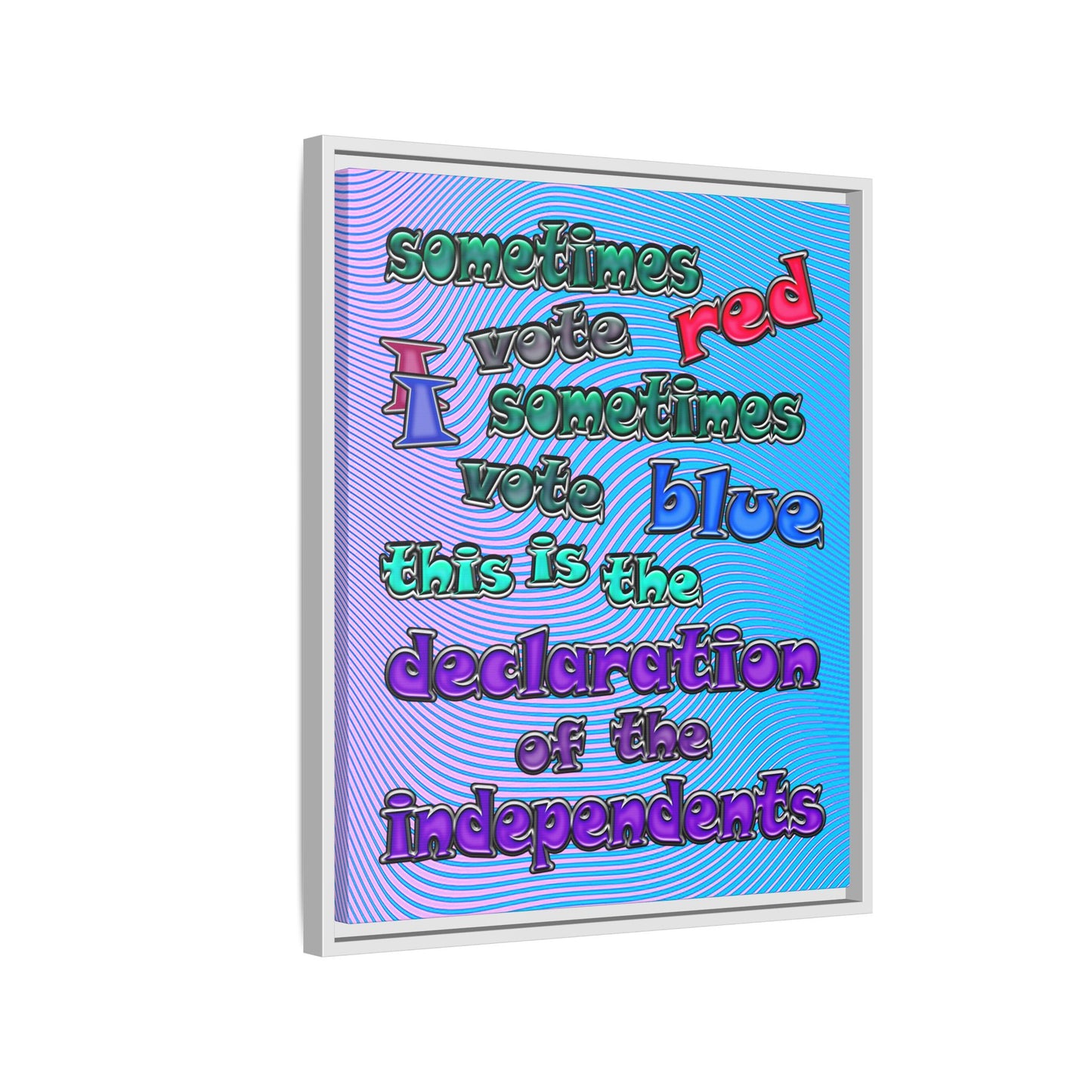 declaration of the independents - framed canvas art (light blue-purple wave)