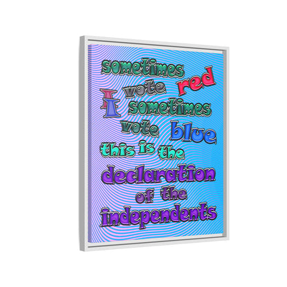 declaration of the independents - framed canvas art (light blue-purple wave)