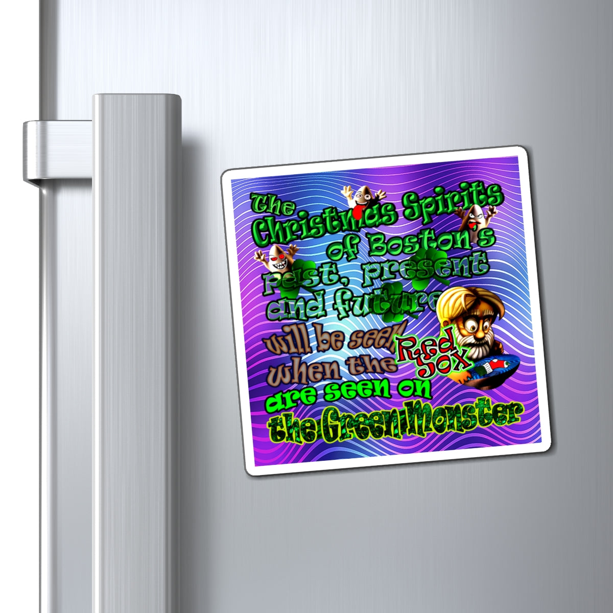 christmas spirits of boston - Magnets - (purple wave)