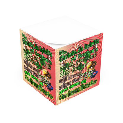christmas spirits of boston - note cube (yellow-orange wave)