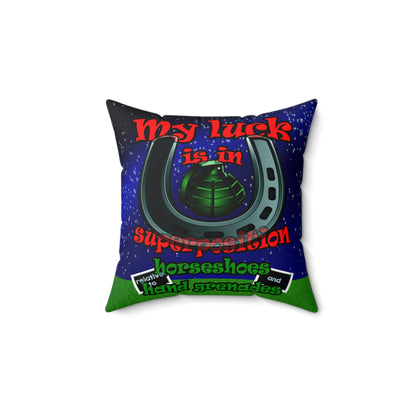 my luck - Faux Suede Square Pillow - ('snoops' background)