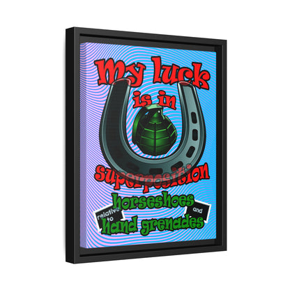 my luck - framed canvas art (light blue-purple wave)