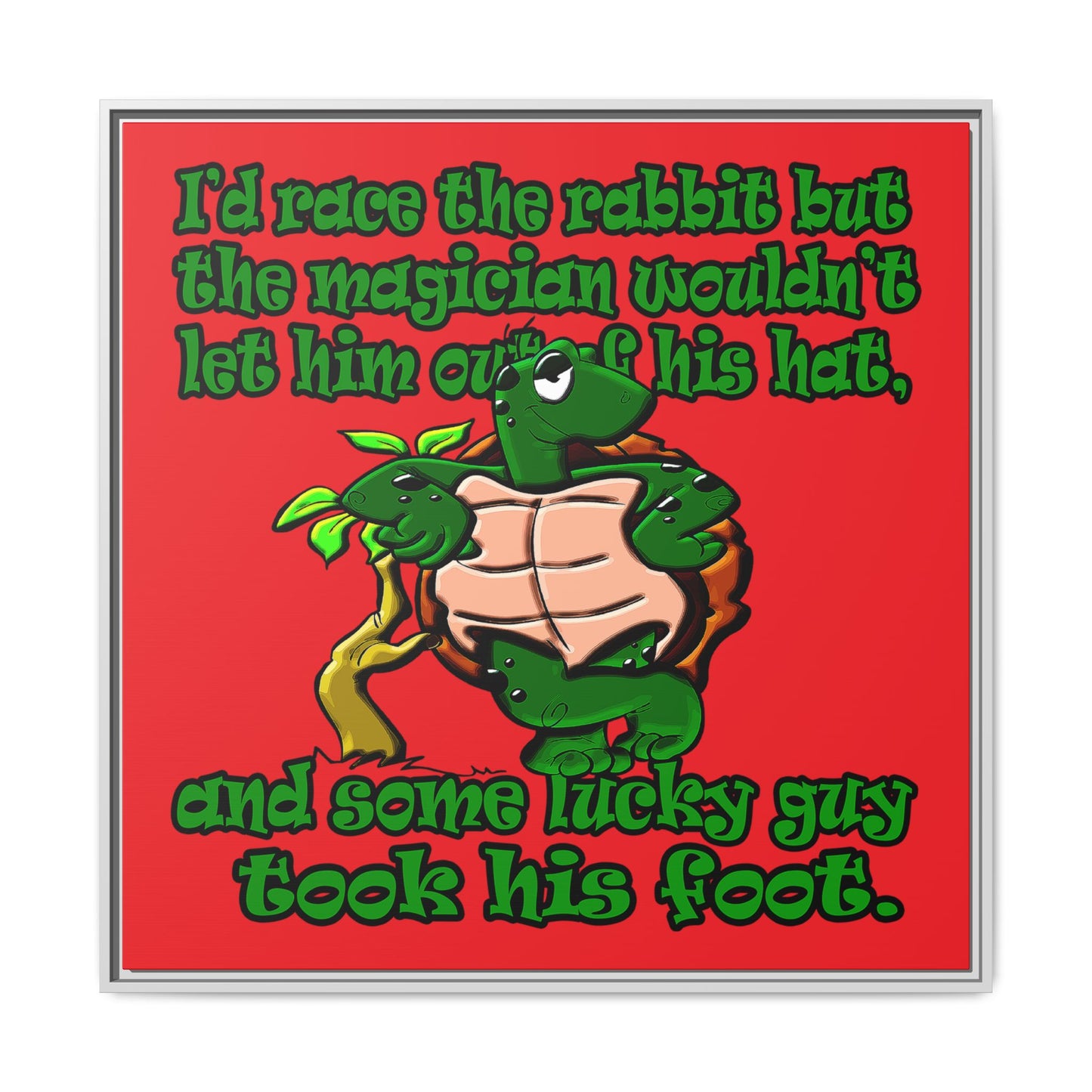 turtle race - framed canvas art (red)