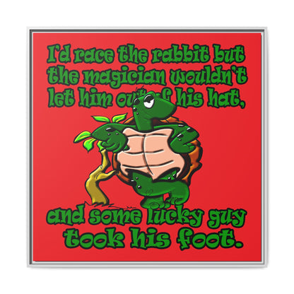 turtle race - framed canvas art (red)