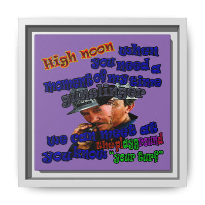 high noon - framed canvas art (light purple)