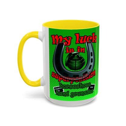 my luck - Accent Mug (logo green)