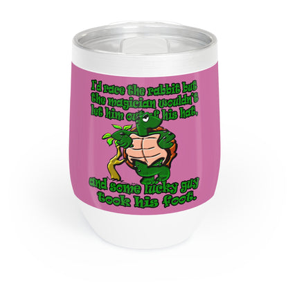 turtle race - Chill Wine Tumbler (light pink)