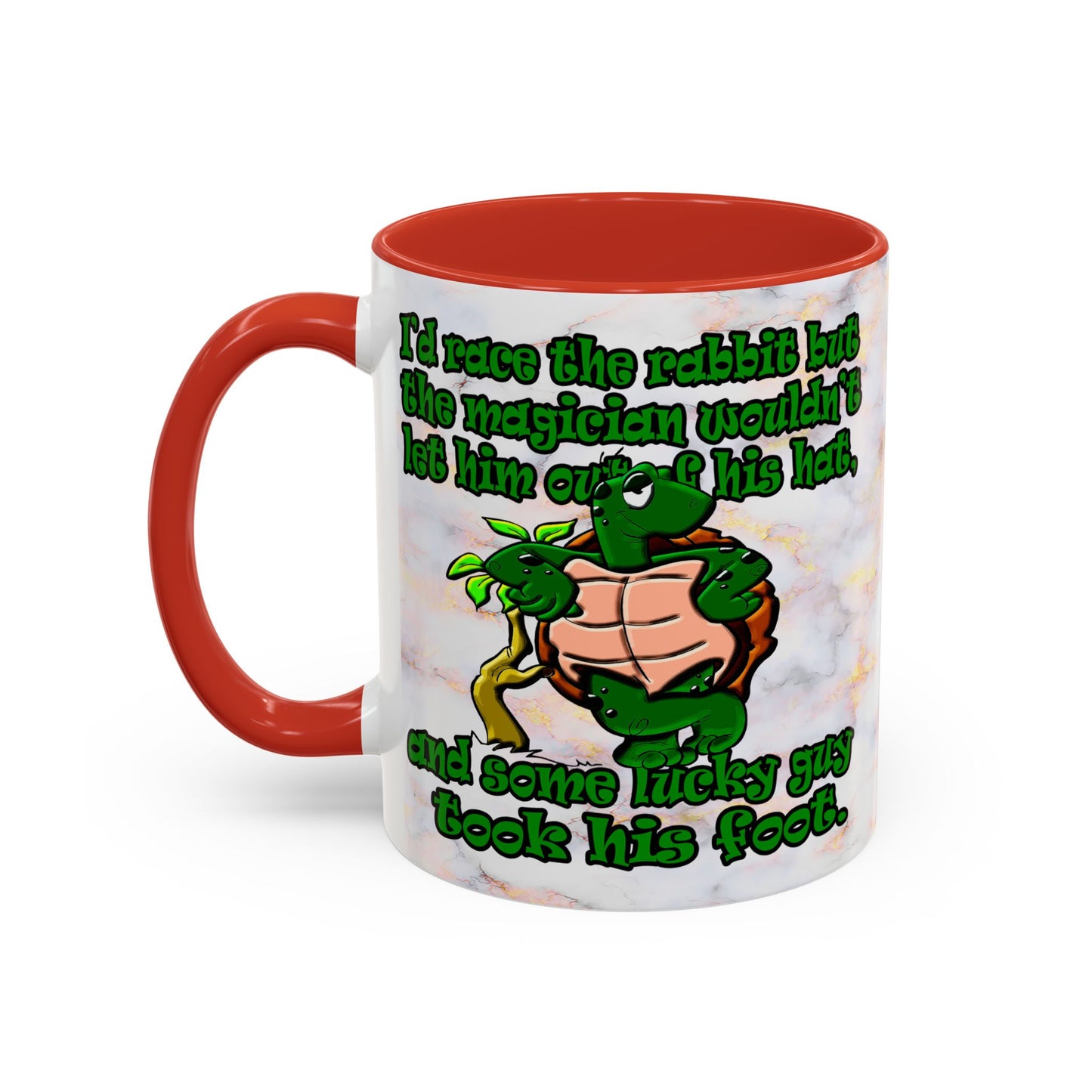 turtle race - Accent Mug (white marble)