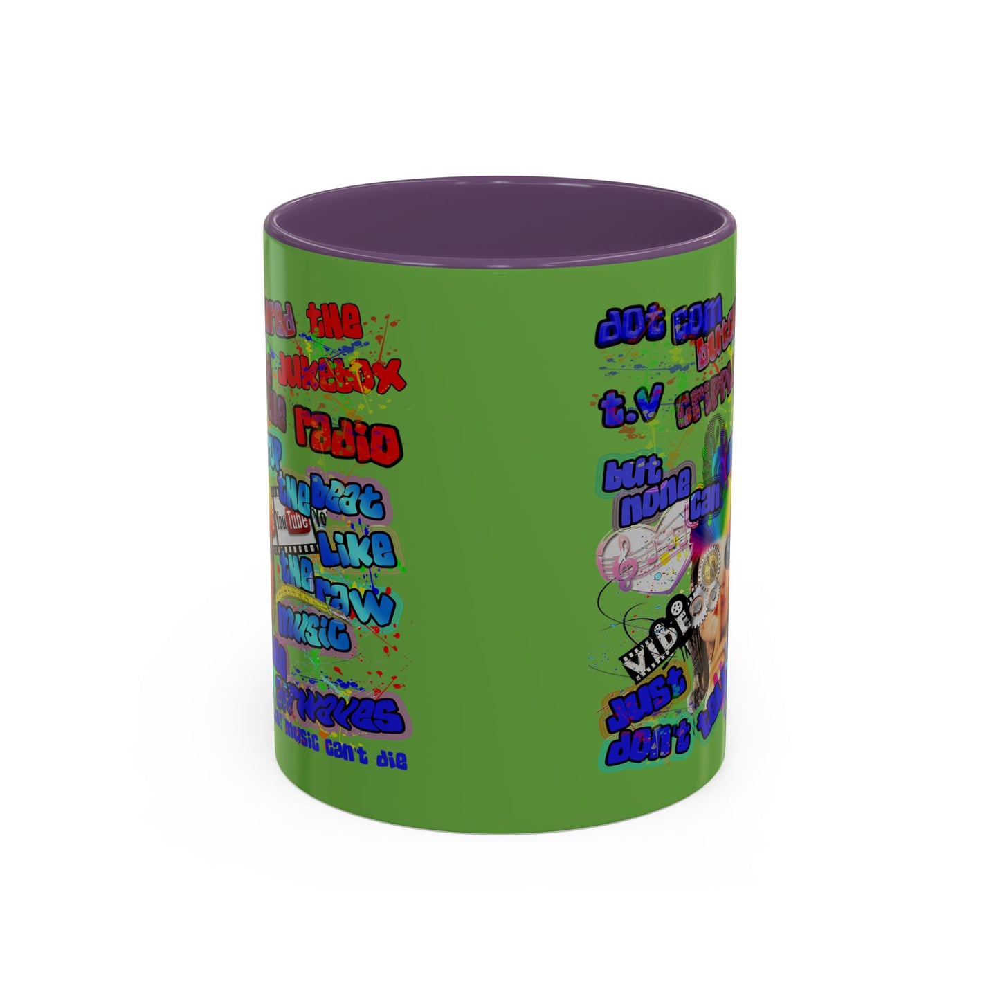 drop the beat - Accent Mug (green)