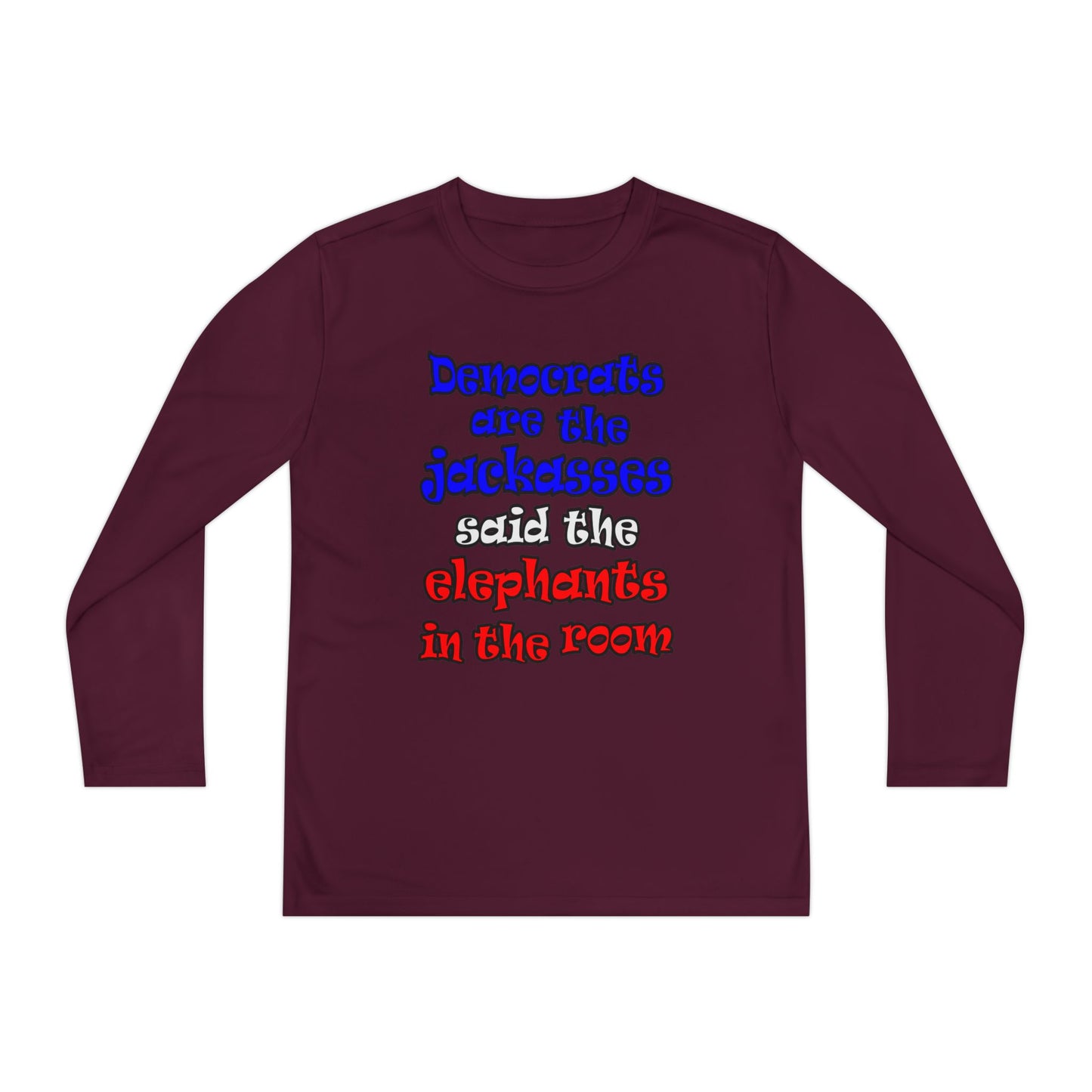 donkeys and elephants - Youth Long Sleeve Competitor Tee