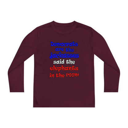 donkeys and elephants - Youth Long Sleeve Competitor Tee