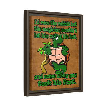 turtle race - framed canvas art (brown papyrus)