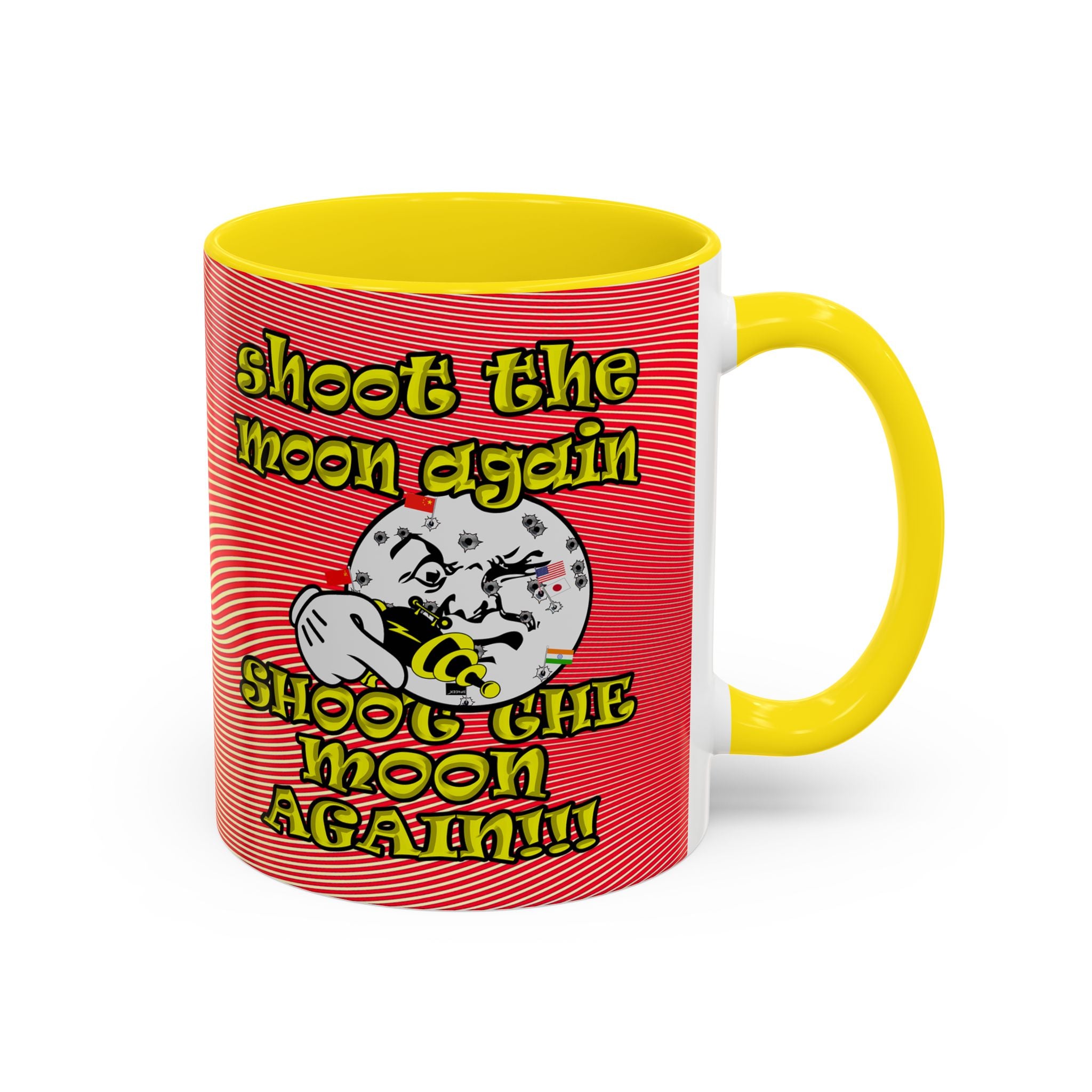 shoot the moon again - Accent Mug (yellow-orange wave)