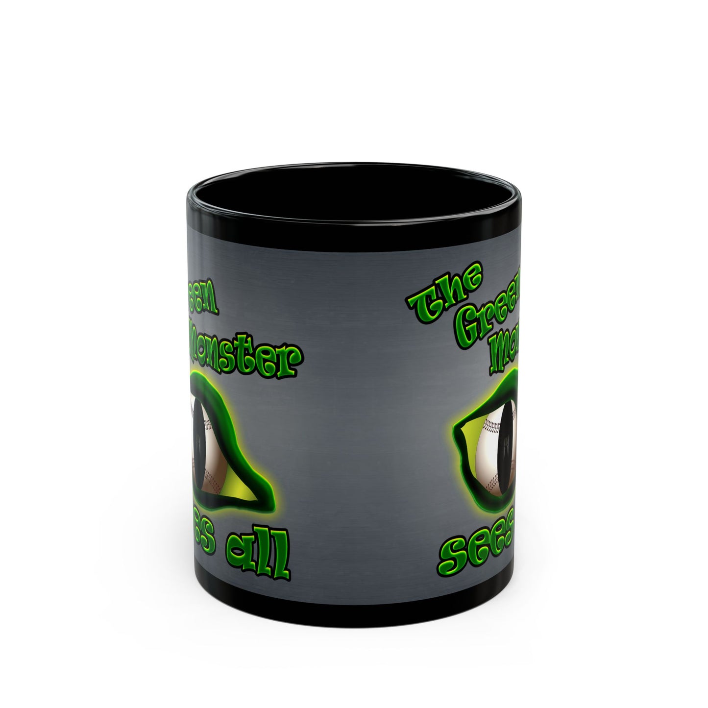 green monster - Black Mug (grey-light grey)