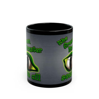 green monster - Black Mug (grey-light grey)