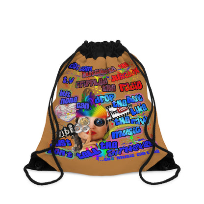 drop the beat - Drawstring Bag (light brown)