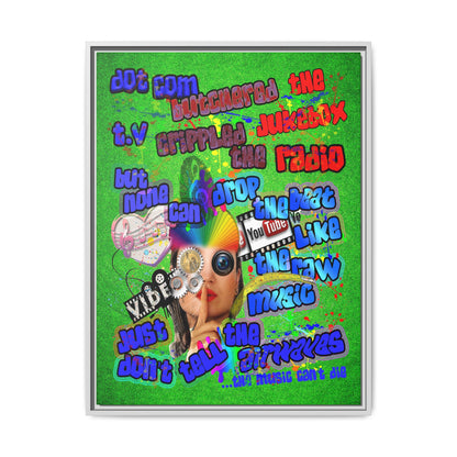 drop the beat - framed canvas art (green turf)