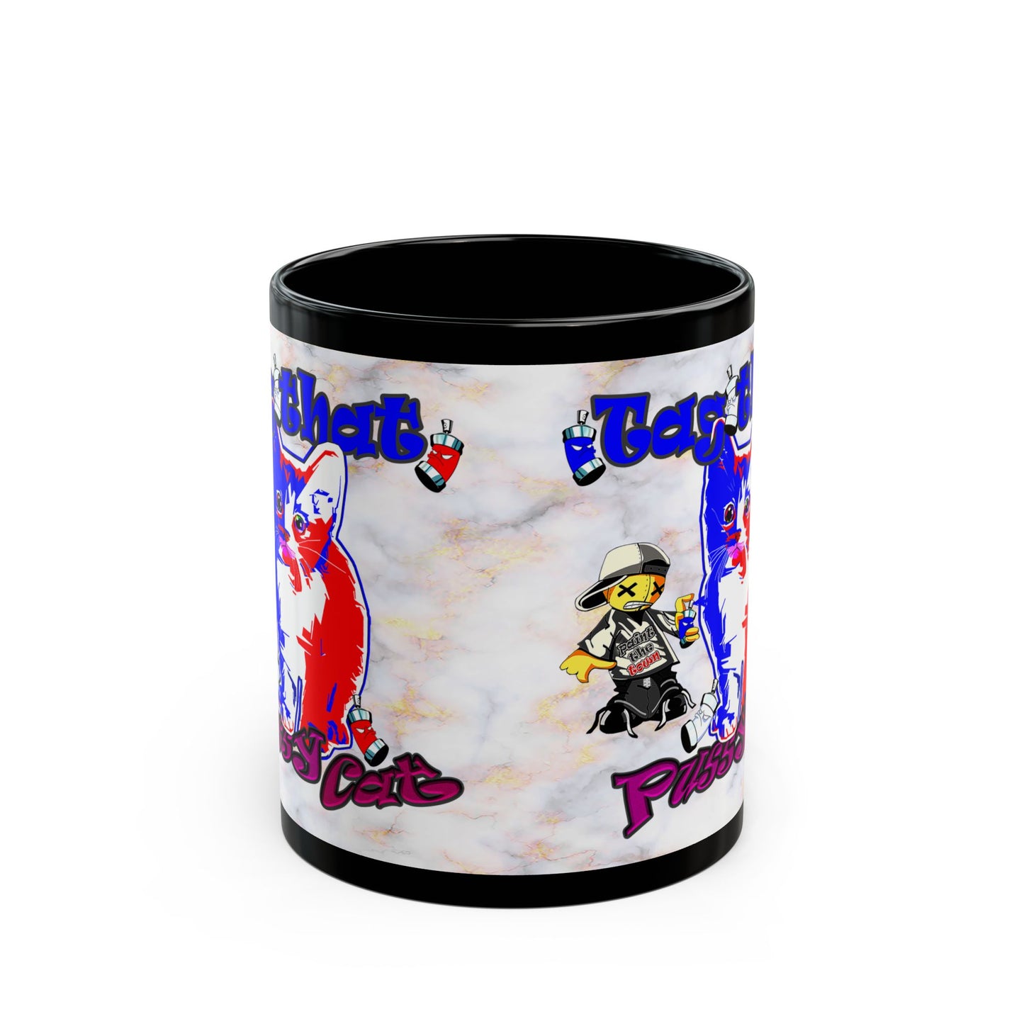 tag that - Black Mug (white marble)