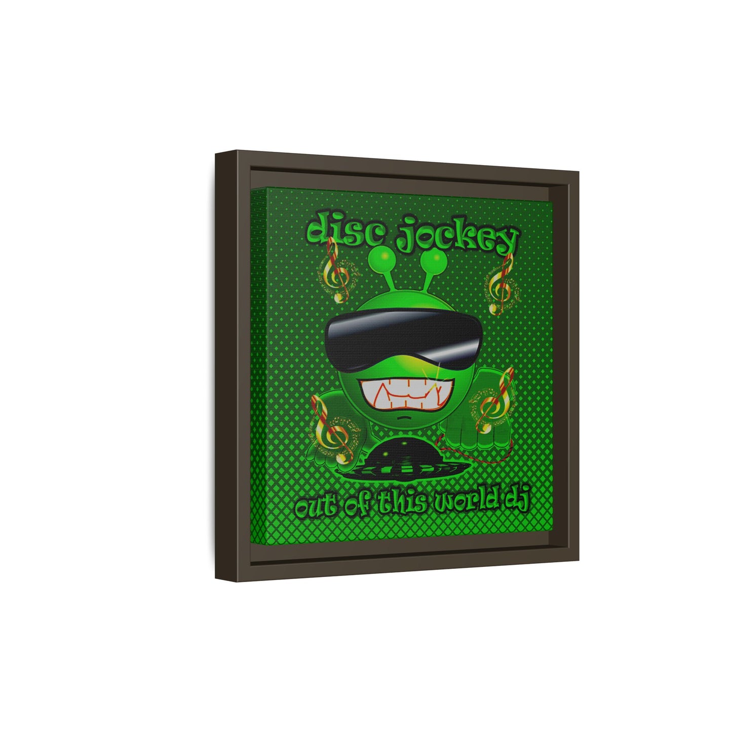 disc jockey - framed canvas art (logo green)