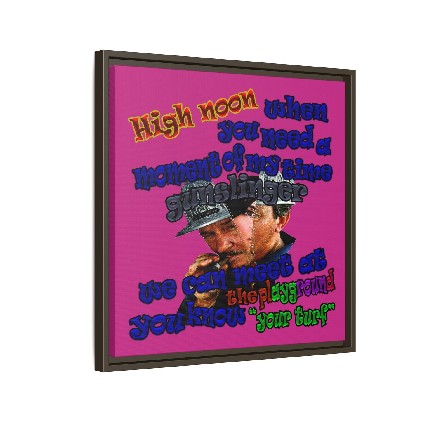 high noon - framed canvas art (pink)