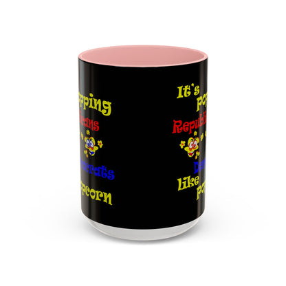 popping like popcorn - Accent Mug (black)