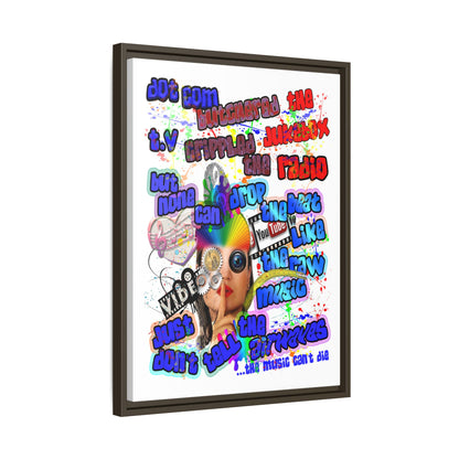 drop the beat - framed canvas art (white)