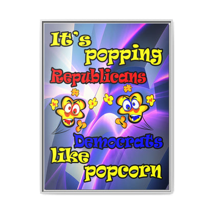 popping like popcorn - framed canvas art (grey-pink wave)
