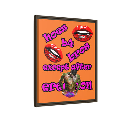 hoes b4 bros - framed canvas art (crusta)