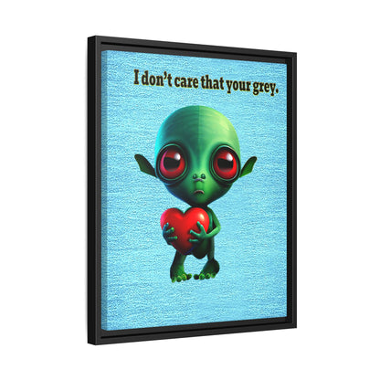 I don't care that your grey - framed canvas art (faded blue)