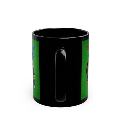 rw&b lives matter - Black Mug (green turf)