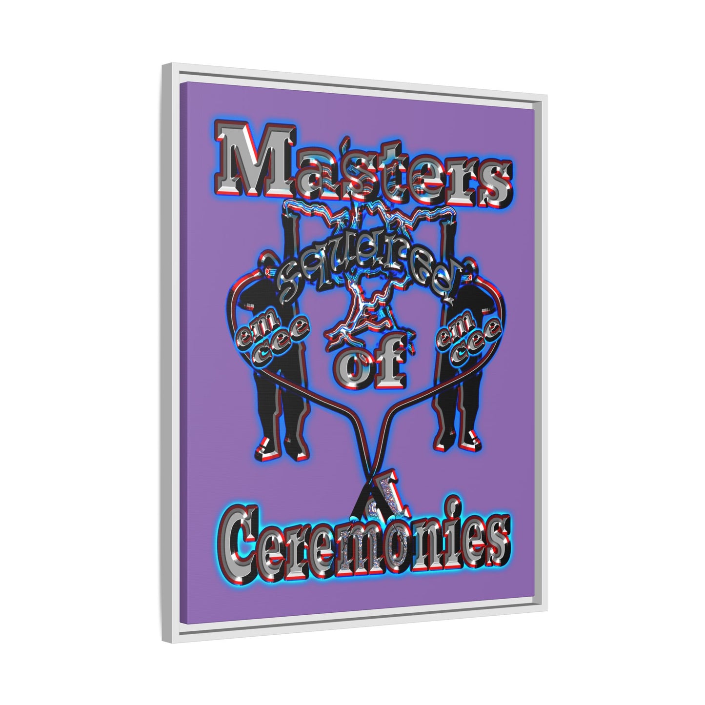 em cee squared - framed canvas art (light purple)