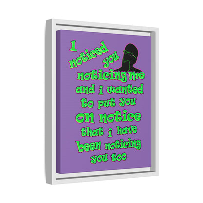 noticed you noticing - framed canvas art (light purple)
