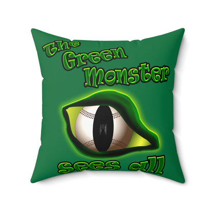 green monster - Spun Polyester Square Pillow - (dark green)