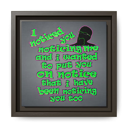 noticed you noticing - framed canvas art (grey-light grey)