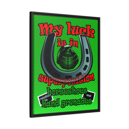 my luck - framed canvas art (logo green)