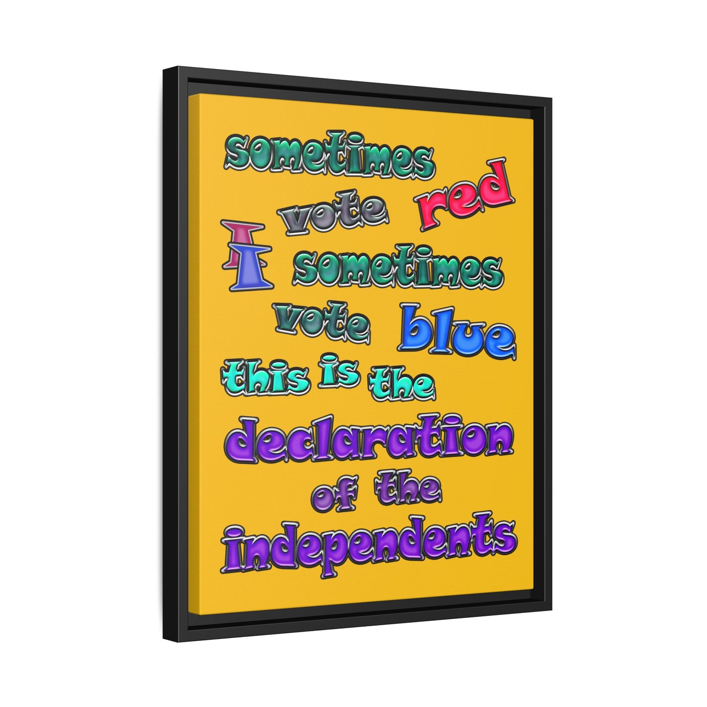 declaration of the independents - framed canvas art (yellow)