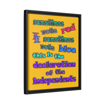 declaration of the independents - framed canvas art (yellow)