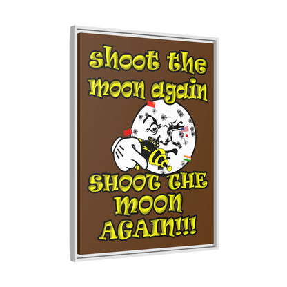 shoot the moon again - framed canvas art (brown)