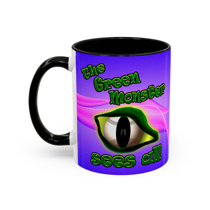green monster - Accent Mug (purple-pink wave)