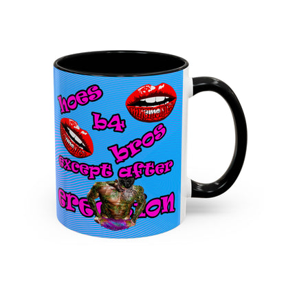 hoes b4 bros - Accent Mug (light blue-purple wave)